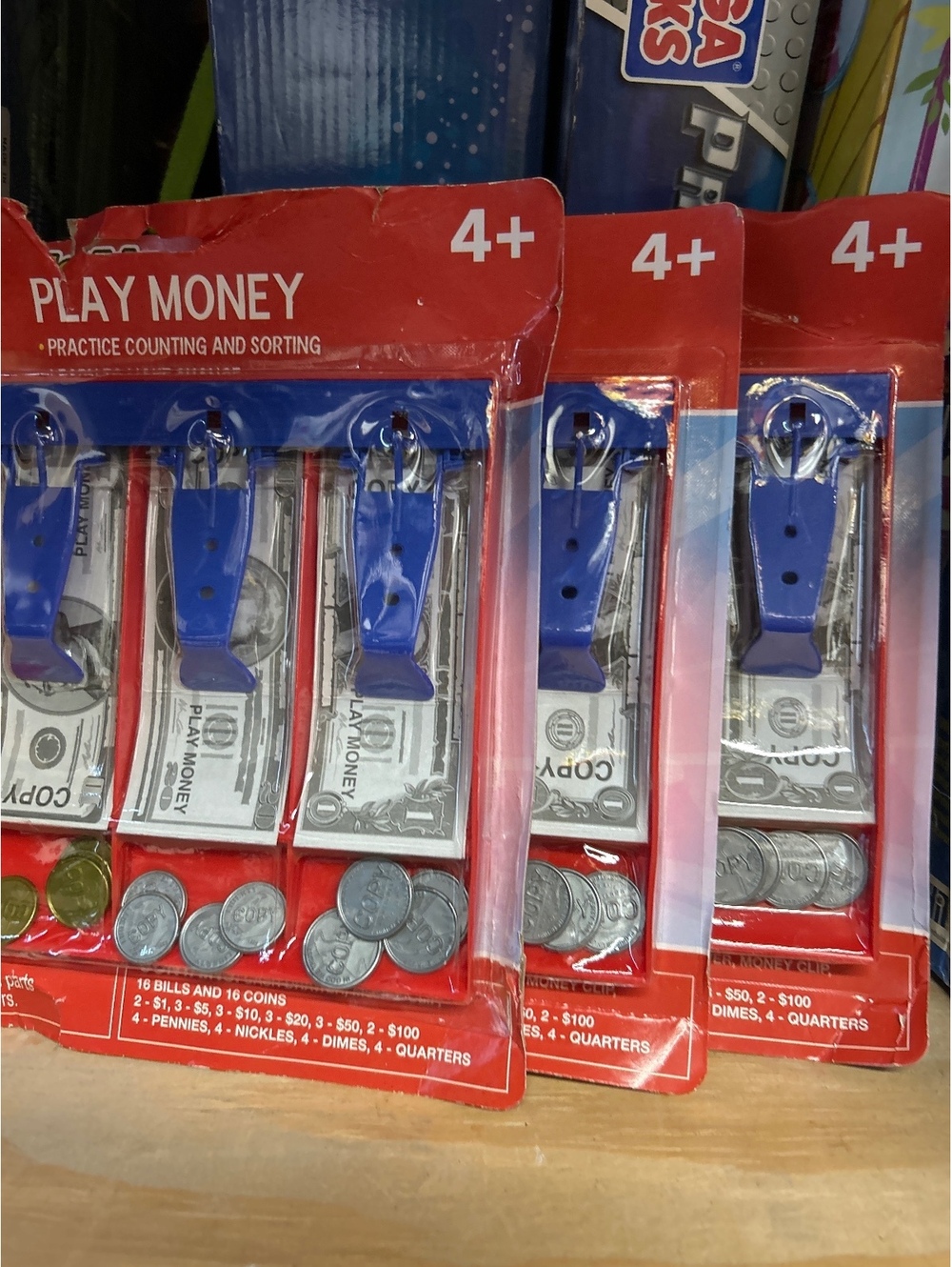 3 play money sets